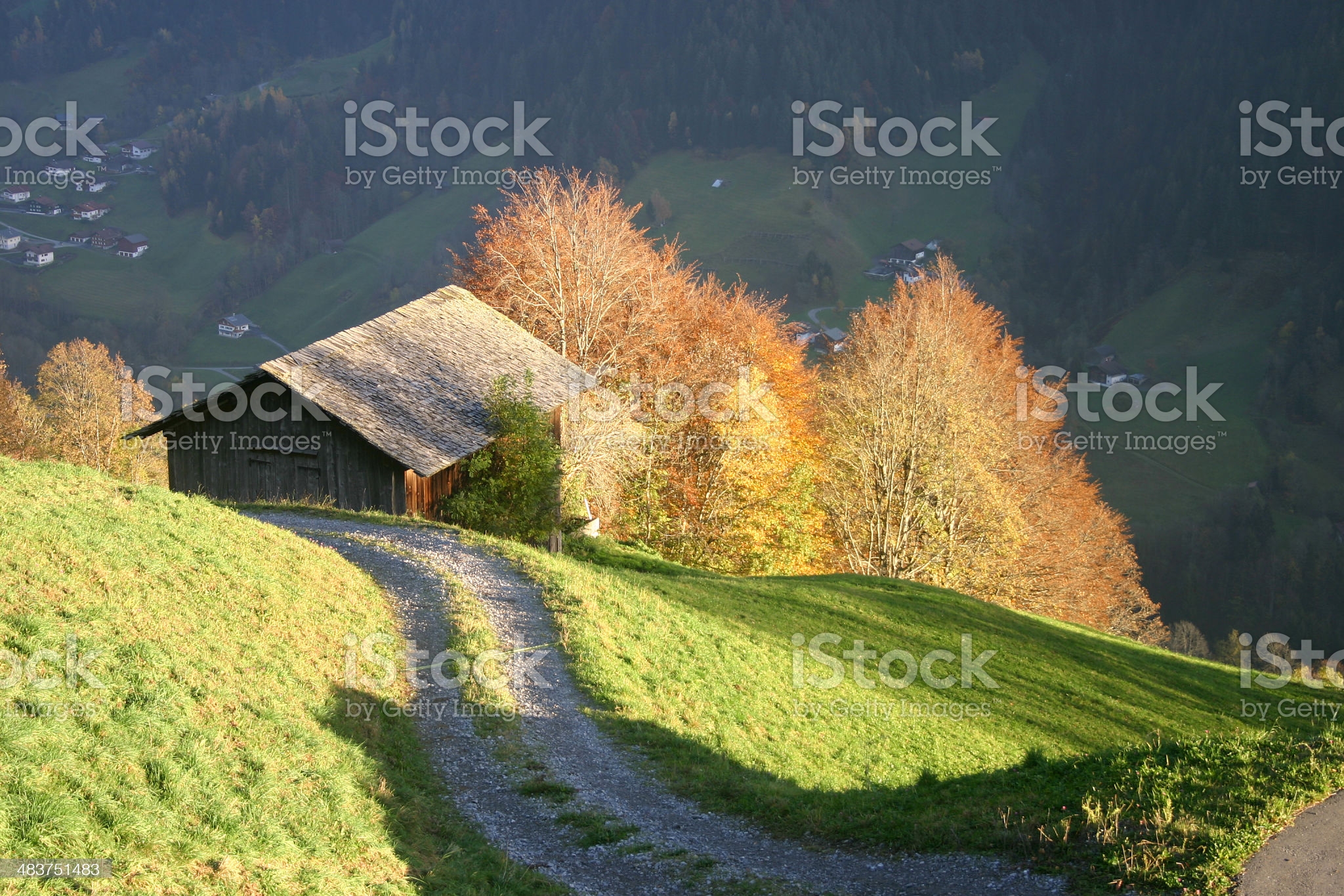 Autumn view over an Austrian Valley.